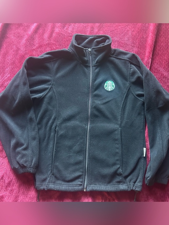 Starbucks Jackets & Blazers - Starbucks Black Fleece Jacket with Green Logo